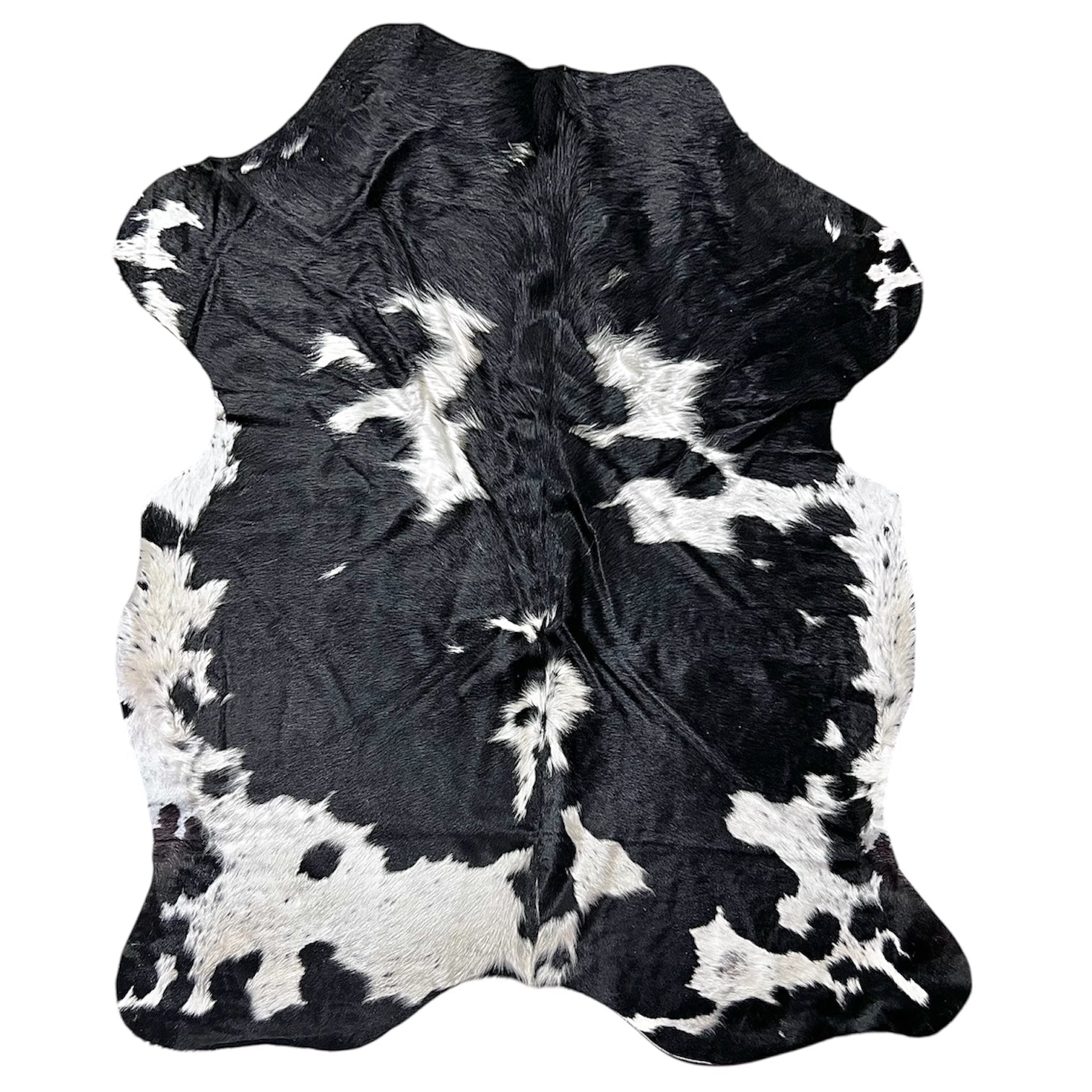 Large Black and White Cowhide Rug I302 - 5.4x5.9 ft