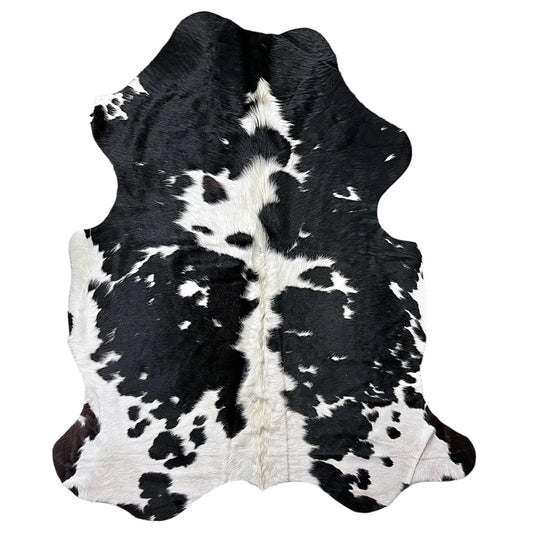 Large Black and White Cowhide Rug I303 - 5.10x6.2 ft