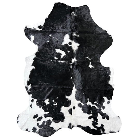 Large Black and White Cowhide Rug J312 - 5.5x6.4 ft