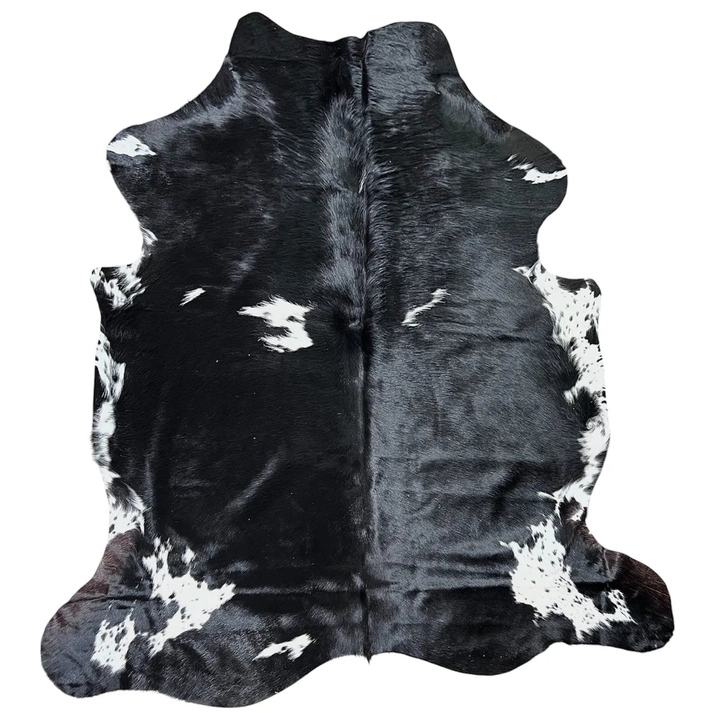 Large Black and White Cowhide Rug J323 - 6.4x 6.7 ft