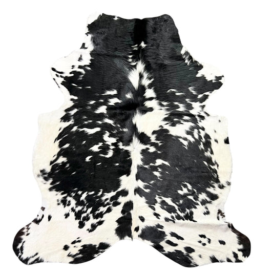 Large Black and White Cowhide Rug J344 - 5.10x 6.2 ft