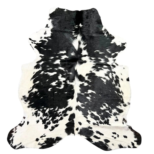 Large Black and White Cowhide Rug J344 - 5.10x 6.2 ft