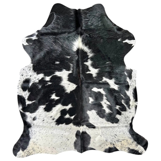 Large Black and White Cowhide Rug K418 - 5.6x 6 ft