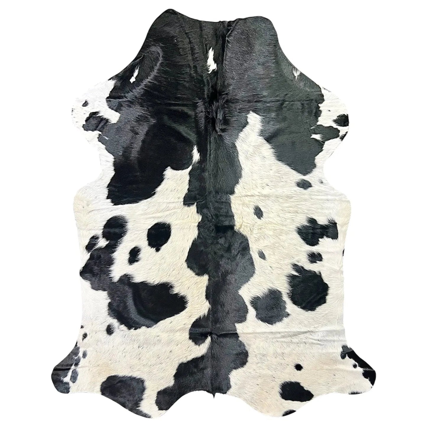 Large Black and White Cowhide Rug K473 - 5.7x 6.4 ft