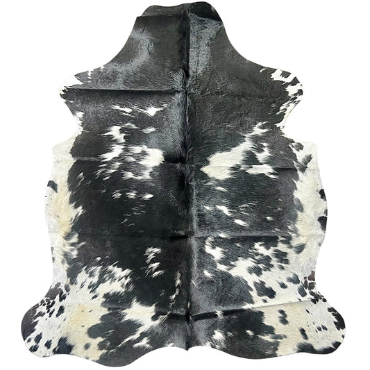Large Black and White Cowhide Rug L398 - 5x 5.3 ft