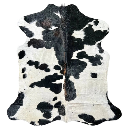 Large Black and White Cowhide Rug L424 - 5.9x 5.9 ft