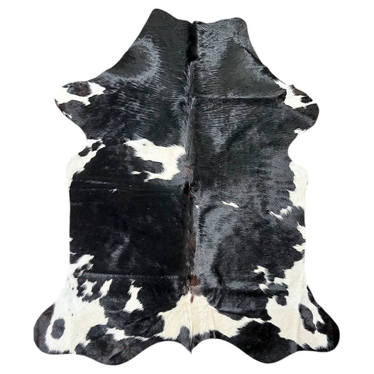 Large Black and White Cowhide Rug M426 - 5.4x 6 ft