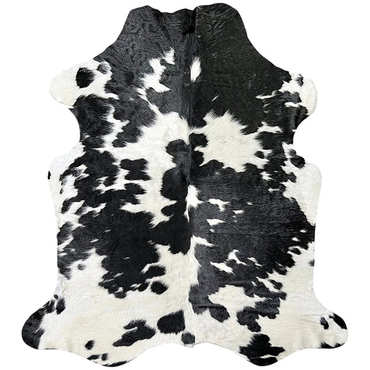 Large Black and White Cowhide Rug N483 - 5.7x 6 ft