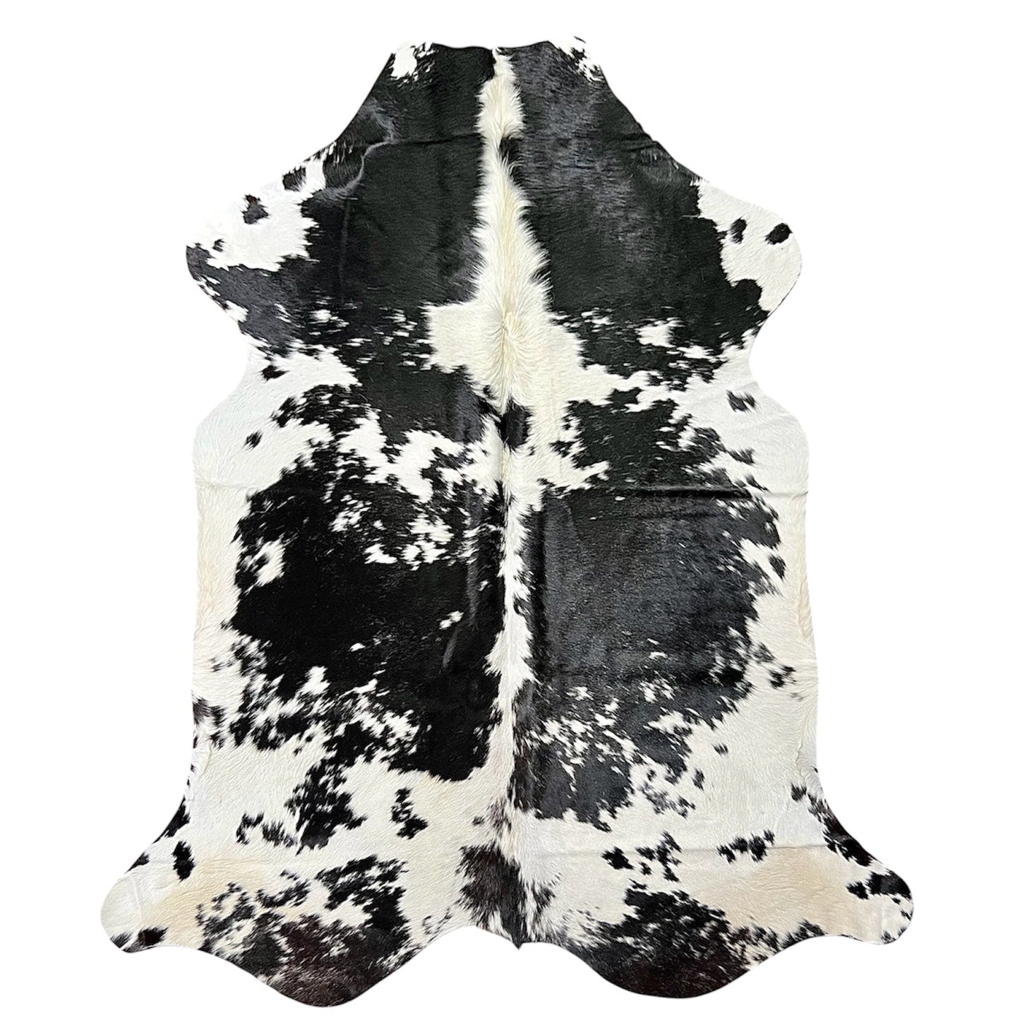 Large Black and White Cowhide Rug O509 - 5.11x 7 ft