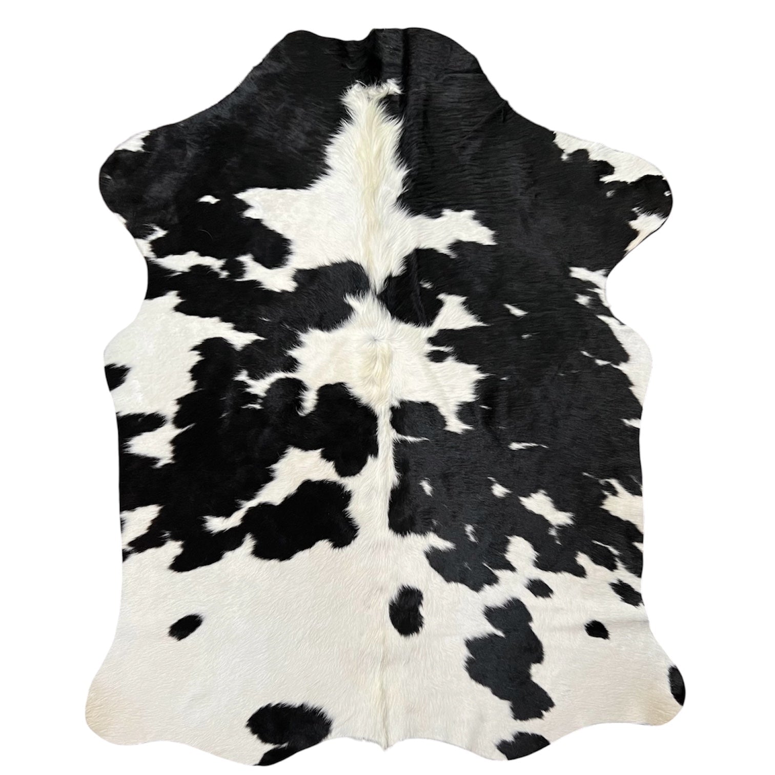 Large Black and White Cowhide Rug O510 - 4.4x 6.1 ft