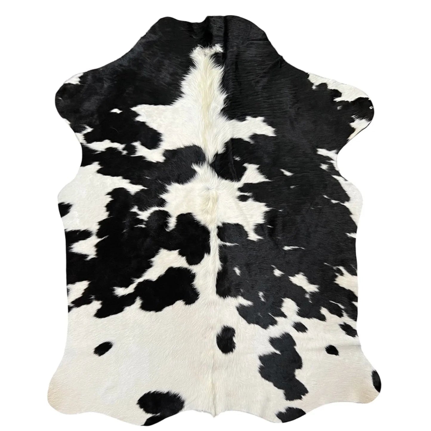 Large Black and White Cowhide Rug O510 - 4.4x 6.1 ft