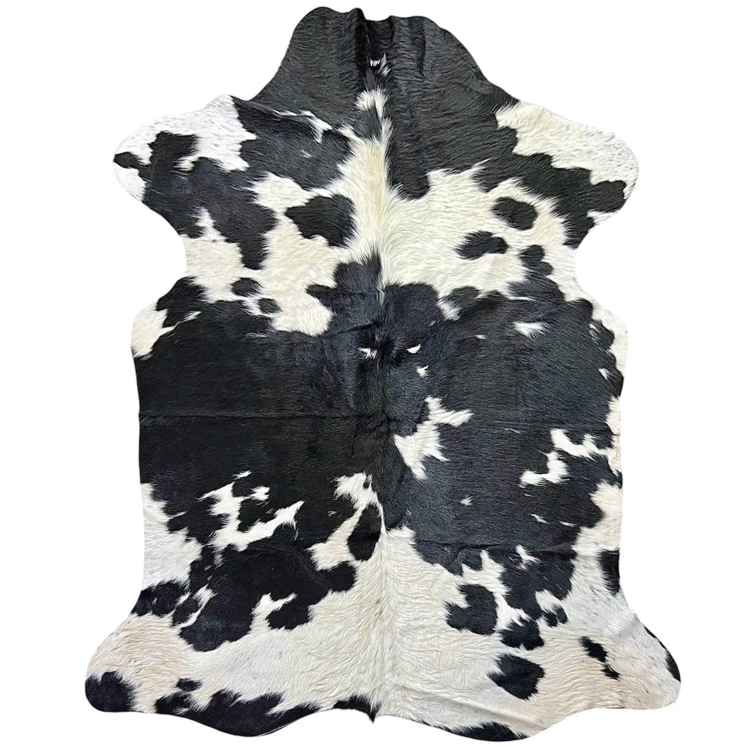 Large Black and White Cowhide Rug O539 - 5.4x 6.9 ft
