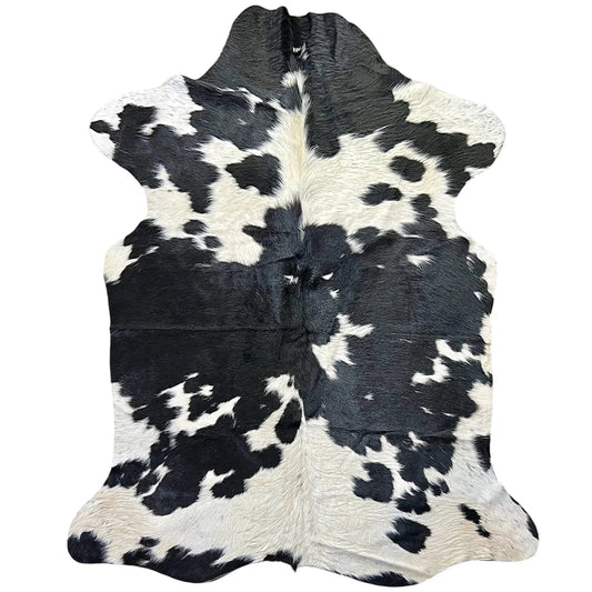 Large Black and White Cowhide Rug O539 - 5.4x 6.9 ft