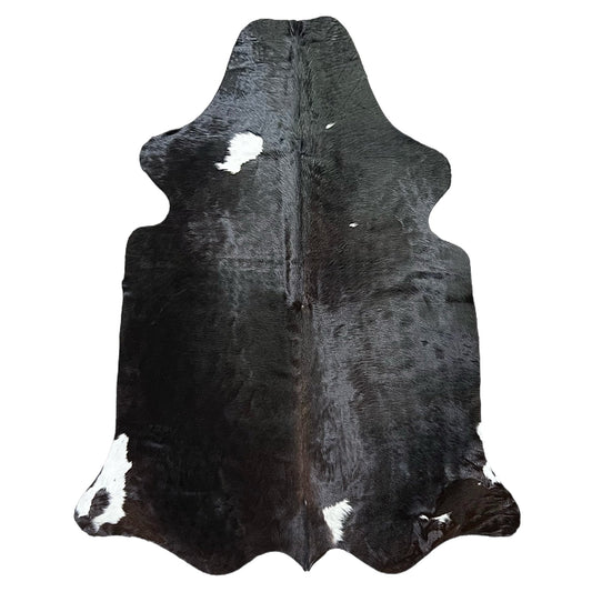 Large Black and White Cowhide Rug P555 - 5.2x 6.7 ft