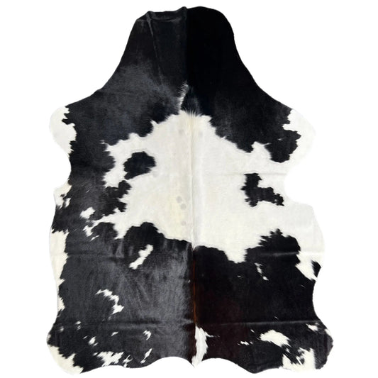 Large Black and White Cowhide Rug R592 - 5.1x 6 ft