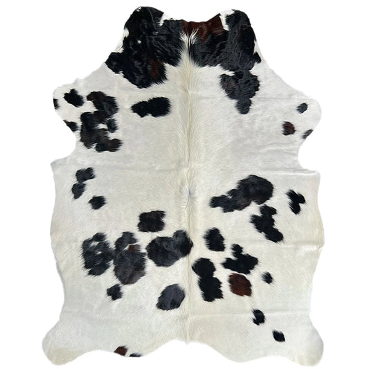 Large Black and White Cowhide Rug R593 - 5.2x 6 ft