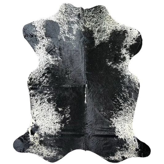 Large Black and White Cowhide Rug S620 - 5.11x6.4 ft