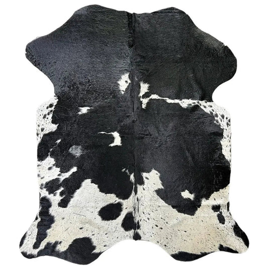 Large Black and White Cowhide Rug S646 - 5.8 x 6.6 ft