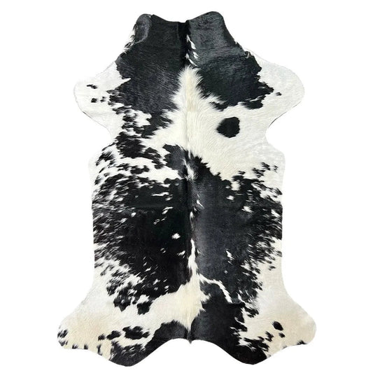 Large Black and White Cowhide Rug S653 - 5 x 6.7 ft