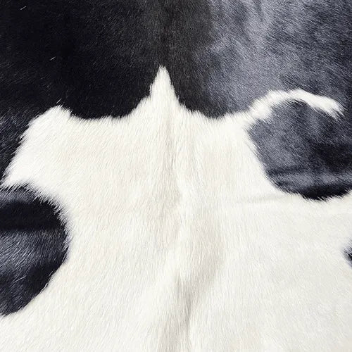 Large Black and White Cowhide Rug Size 5.6 x 6.7 ft - 5362Q