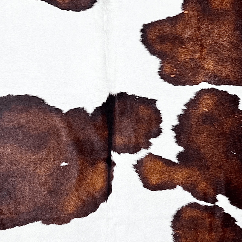 Large Black and White Cowhide Rug Size 5.9 x 6.6 ft - 5049