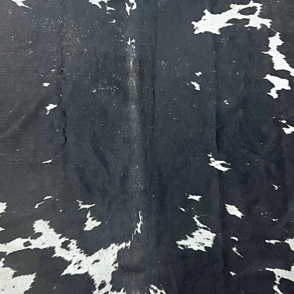 Large Black and White Cowhide Rug Size 6 x 7 ft - 5008