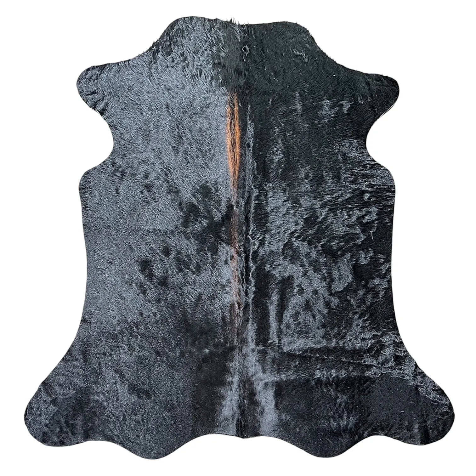 Large Black Cowhide Rug J543 - 5.5x 5.8 ft