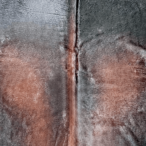 Large Black Reddish Cowhide Rug Size 5.10 x 7 ft - 5373