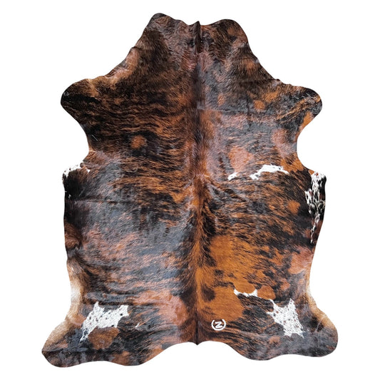Large Brindle Cowhide Rug G266 - 6.4x7 ft