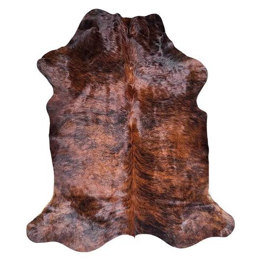 Large Brindle Cowhide Rug G273 - 5.11x6.3 ft