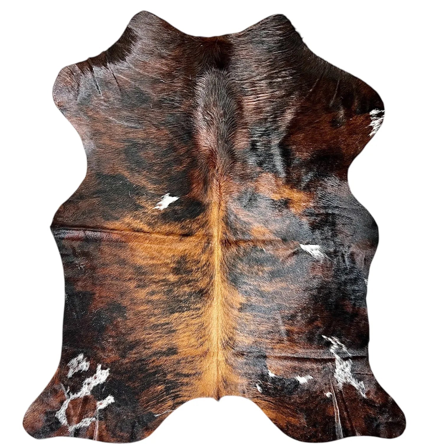 Large Brindle Cowhide Rug K433 - 5.11x 6.2 ft