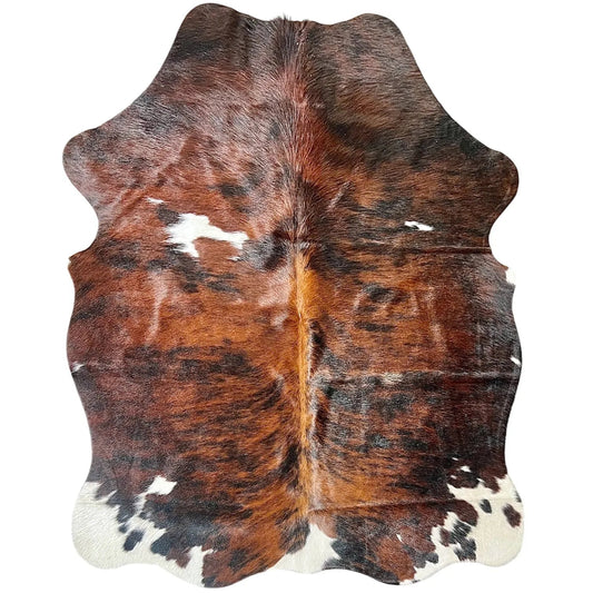 Large Brindle Cowhide Rug L376 - 4.6x 5.7 ft