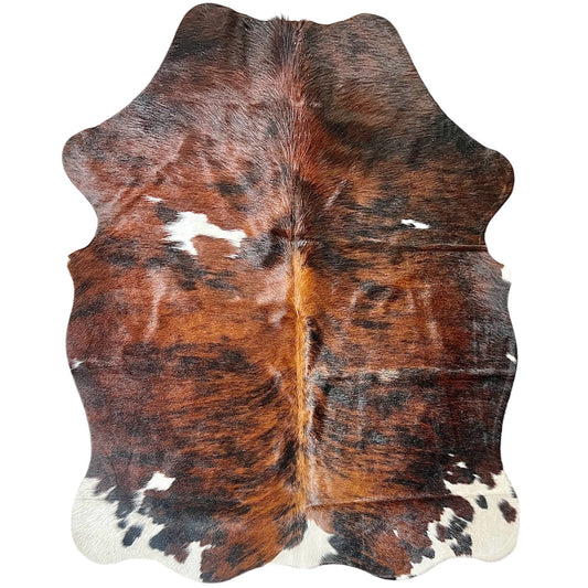 Large Brindle Cowhide Rug L376 - 4.6x 5.7 ft