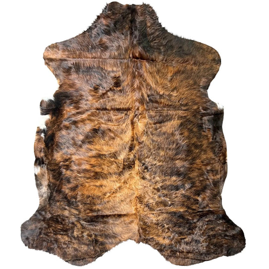 Large Brindle Cowhide Rug L391 - 6.3x 7.4ft