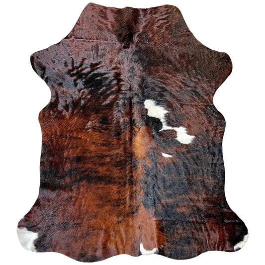 Large Brindle Cowhide Rug N484 - 4.8x 5.3 ft