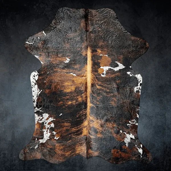 Large Brindle Cowhide Rug Size 6.2 x 7.2 ft - 5346P