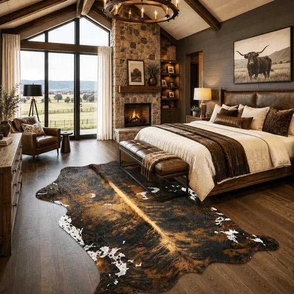 Large Brindle Cowhide Rug Size 6.2 x 7.2 ft - 5346P
