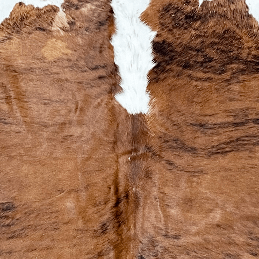 Large Brindle Cowhide Rug Size 6.4 x 6.8 ft - 5047