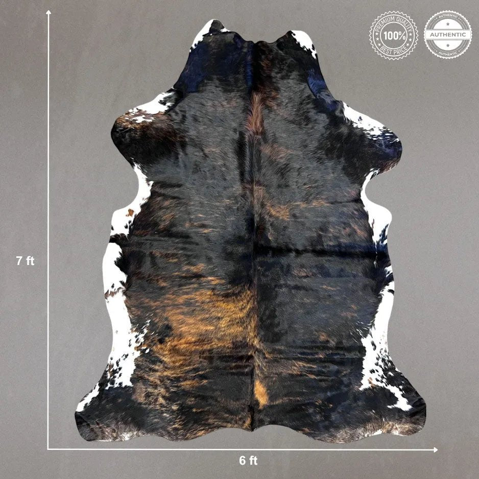 Large Brindle Cowhide Size 6x 7 ft - 5238E