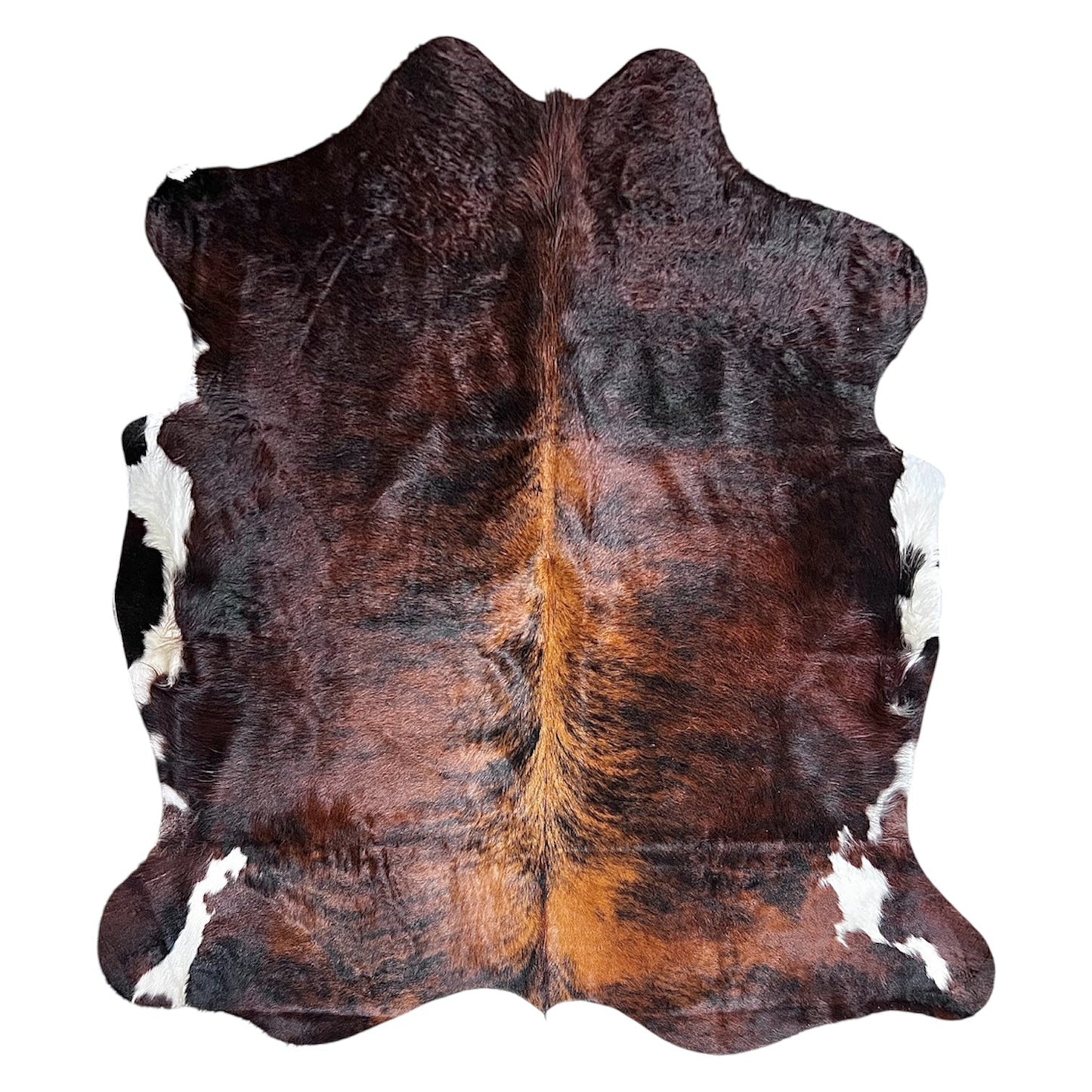 Large Brindle Tricolor Cowhide Rug H256 - 6.2x6