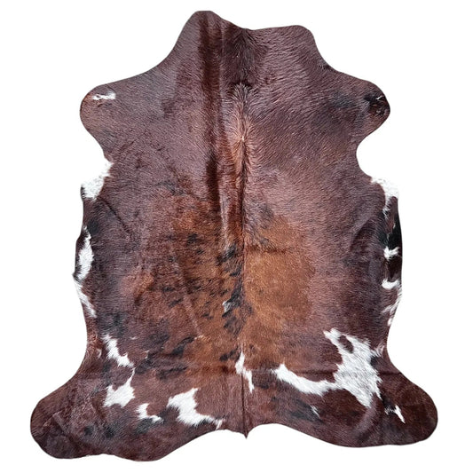 Large Brindle Tricolor Cowhide Rug I304 - 5.3x5.10 ft
