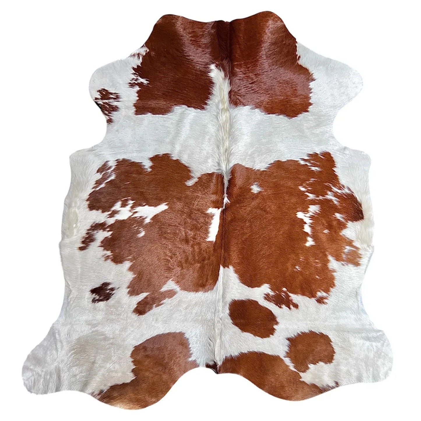 Large Brown And White Cowhide Rug E237 - 6.2x6.7