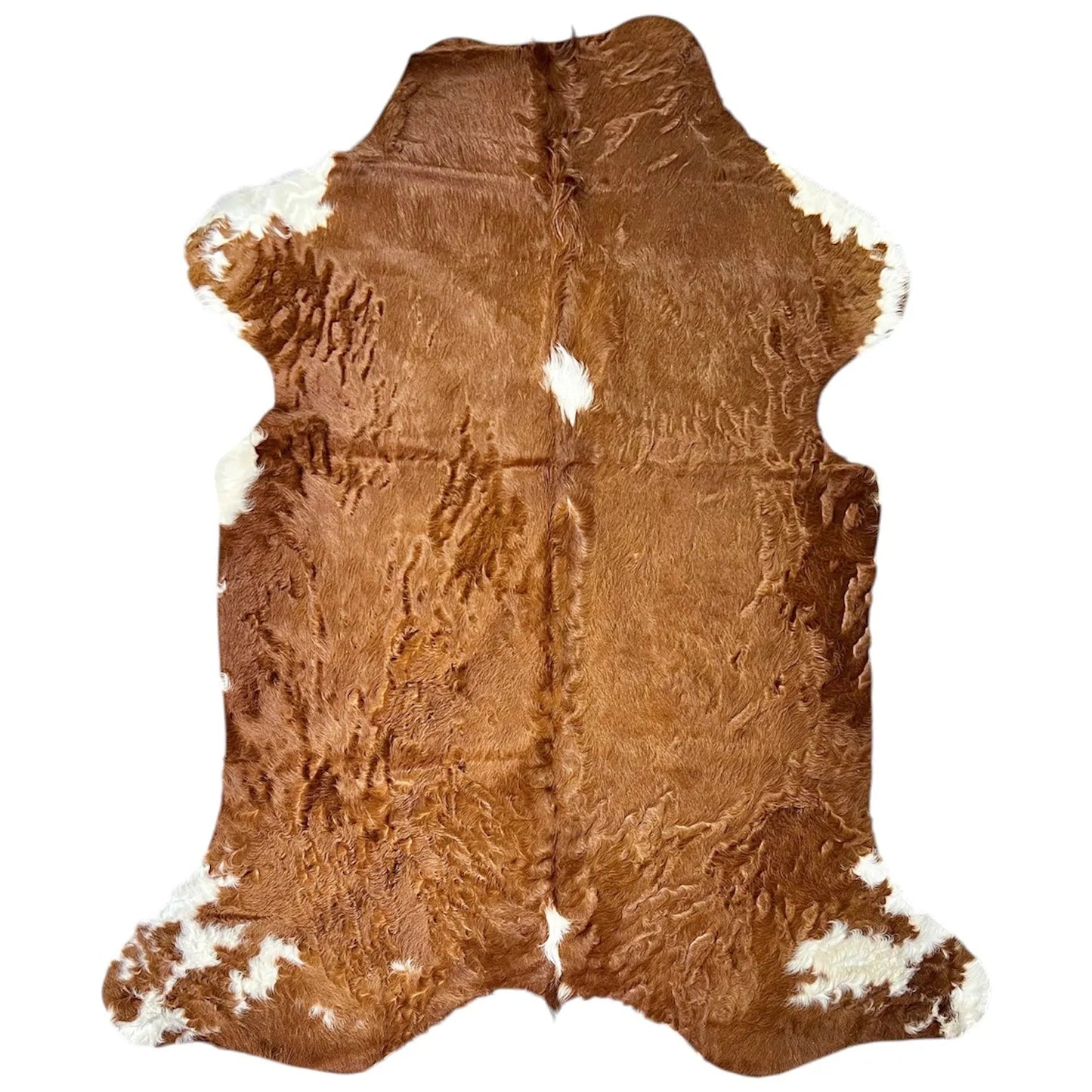 Large Brown and White Cowhide Rug M440 - 5.7x 6.10 ft