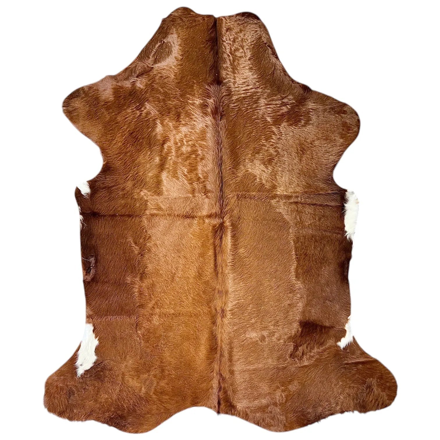 Large Brown and White Cowhide Rug M442 - 5.2x 6.2 ft