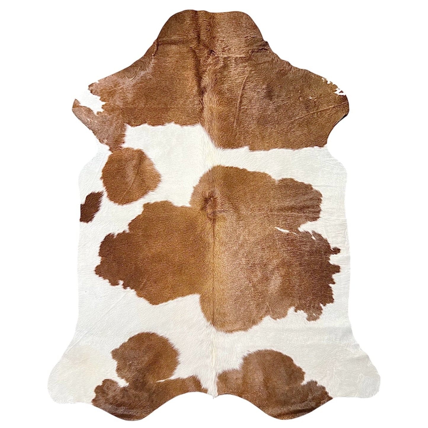 Large Brown and White Cowhide Rug O522 - 5x 6.8 ft