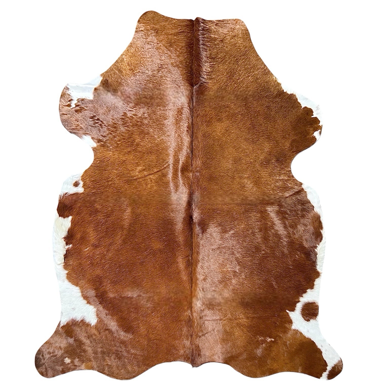 Large Brown and White Cowhide Rug O530 - 5.5x 6.3 ft