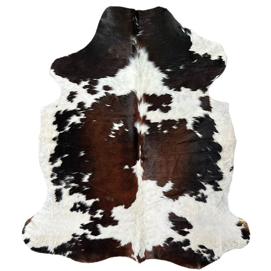 Large Brown and White Cowhide Rug R599 - 5.5x 5.11 ft