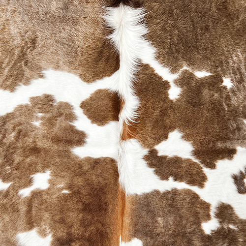 Large Brown and White Cowhide Rug Size 5.8 x 6.6 ft - 5377R