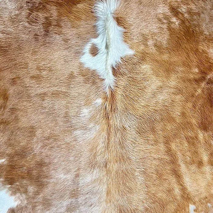 Large Brown and White Cowhide Rug Size 5.9x 6.11 ft - 5270H
