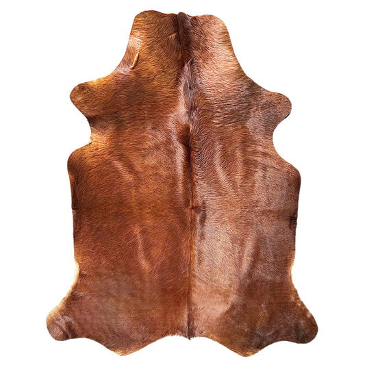 Large Brown Cowhide Rug N572 - 4.9x 5.2 ft